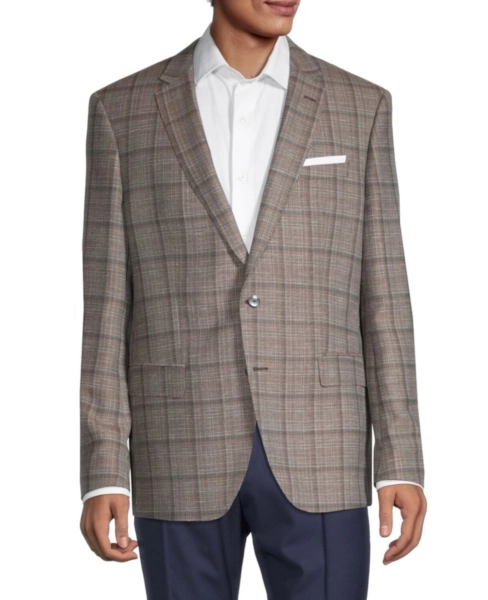 Hutsons5 Slim-Fit Windowpane Wool & Linen-Blend Sportcoat